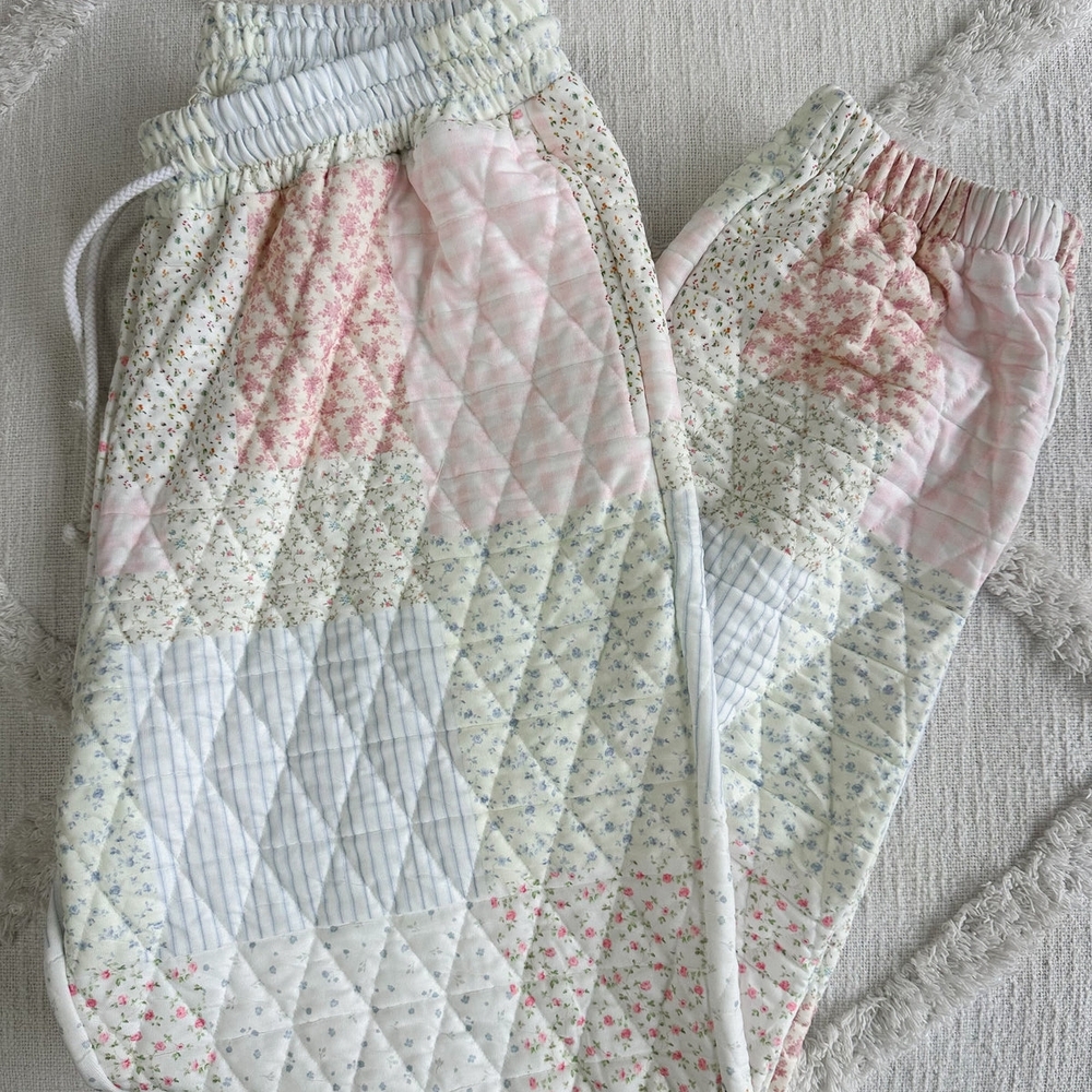 Brand New Sunkissed Coconut Pastel Quilted Joggers